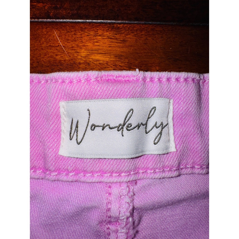 Wonderly High Rise Shorts Womens 12 Pink Excellent Denim Patch Pocket Utility - Picture 4 of 5